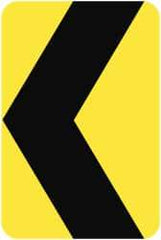NMC - "Chevron", 18" Wide x 24" High, Aluminum Traffic Control Signs - 0.08" Thick, Black on Yellow, High Intensity Reflectivity, Rectangle, Post Mount - USA Tool & Supply