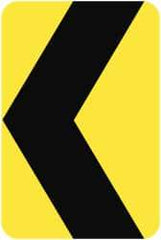 NMC - "Chevron", 18" Wide x 24" High, Aluminum Traffic Control Signs - 0.08" Thick, Black on Yellow, Engineer Grade Reflectivity, Rectangle, Post Mount - USA Tool & Supply