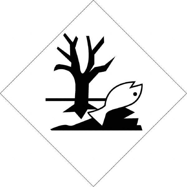 NMC - 10-3/4" Wide x 10-3/4" High, Rigid Plastic Placard - Black on White, UV Resistant, Chemical Resistant, Graffiti Proof - USA Tool & Supply