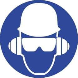 NMC - ISO Label - White & Blue, 2" Long x 2" High, Sign Muscle Finish - USA Tool & Supply