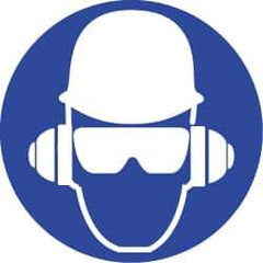 NMC - ISO Label - White & Blue, 2" Long x 2" High, Sign Muscle Finish - USA Tool & Supply