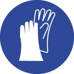 NMC - ISO Label - White & Blue, 4" Long x 4" High, Sign Muscle Finish - USA Tool & Supply