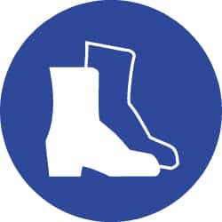 NMC - ISO Label - White & Blue, 4" Long x 4" High, Sign Muscle Finish - USA Tool & Supply