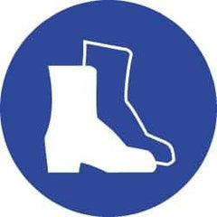 NMC - ISO Label - White & Blue, 4" Long x 4" High, Sign Muscle Finish - USA Tool & Supply