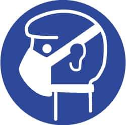 NMC - ISO Label - White & Blue, 4" Long x 4" High, Sign Muscle Finish - USA Tool & Supply
