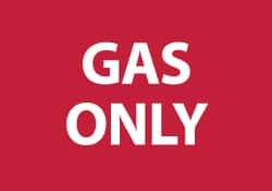 NMC - Hazardous Materials Label - Legend: Gas Only, English, White & Red, 5" Long x 3" High, Sign Muscle Finish - USA Tool & Supply