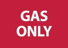 NMC - Hazardous Materials Label - Legend: Gas Only, English, White & Red, 5" Long x 3" High, Sign Muscle Finish - USA Tool & Supply