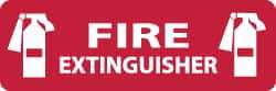 NMC - Fire Extinguisher, Pressure Sensitive Vinyl Fire Sign - 12" Wide x 4" High - USA Tool & Supply