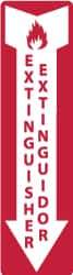 NMC - Extinguisher, Pressure Sensitive Vinyl Fire Sign - 4" Wide x 12" High, English/Spanish - USA Tool & Supply