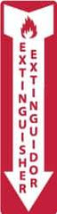 NMC - Extinguisher, Pressure Sensitive Vinyl Fire Sign - 4" Wide x 12" High, English/Spanish - USA Tool & Supply