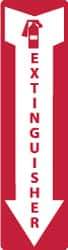 NMC - Extinguisher, Pressure Sensitive Vinyl Fire Sign - 4" Wide x 12" High - USA Tool & Supply