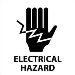 NMC - Accident Prevention Label - Legend: Electrical Hazard, English, Black & White, 4" Long x 4" High, Sign Muscle Finish - USA Tool & Supply