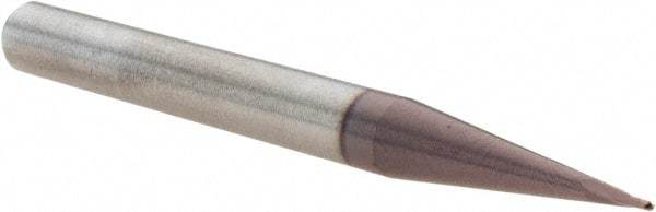 M.A. Ford - 1mm Diam, 1mm LOC, 2 Flute High Speed Steel Ball End Mill - AlTiN Finish, Single End, 63mm OAL, 6mm Shank Diam, Spiral Flute - USA Tool & Supply