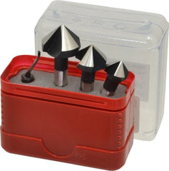 Vargus - 4 Piece, 1/2 to 13/16" Head Diam, Single End Countersink Set - USA Tool & Supply