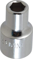 Proto - 1/2" Drive, Standard Hand Socket - 6 Points, 1-1/2" OAL, Alloy Steel, Chrome Finish - USA Tool & Supply