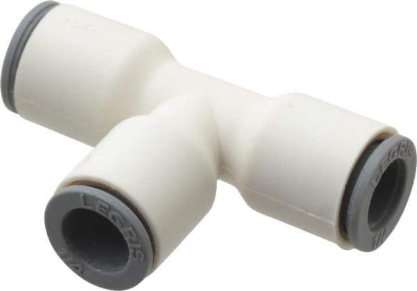 Parker - 1/4" OD, Bio-Sourced Nylon 11 Push-to-Connect Union Tee - 230 Max psi, White - USA Tool & Supply