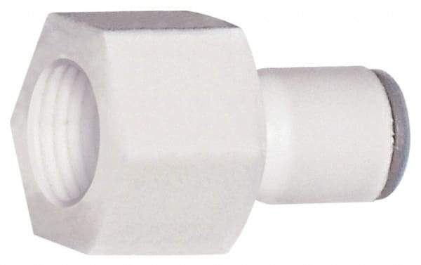 Parker - 3/8" OD, 3/8 NPTF, Bio-Sourced Nylon 11 Push-to-Connect Female Connector - 190 Max psi, White - USA Tool & Supply