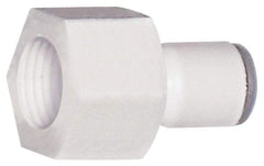 Parker - 3/8" OD, 3/8 NPTF, Bio-Sourced Nylon 11 Push-to-Connect Female Connector - 190 Max psi, White - USA Tool & Supply