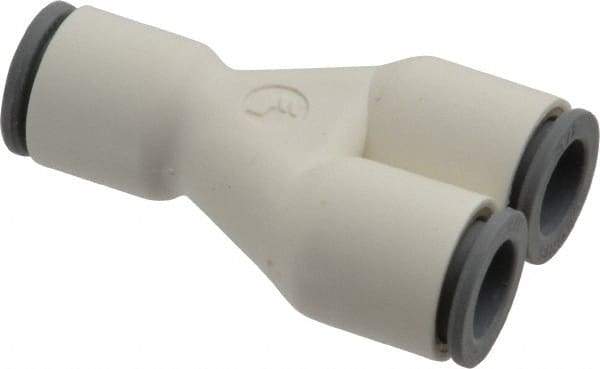 Parker - 3/8" OD, Bio-Sourced Nylon 11 Push-to-Connect Union Y - 190 Max psi, White - USA Tool & Supply