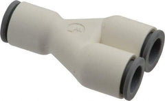 Parker - 3/8" OD, Bio-Sourced Nylon 11 Push-to-Connect Union Y - 190 Max psi, White - USA Tool & Supply
