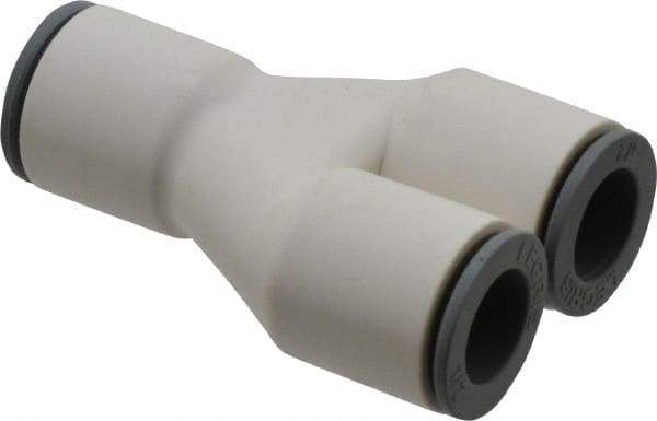 Parker - 1/2" OD, Bio-Sourced Nylon 11 Push-to-Connect Union Y - 160 Max psi, White - USA Tool & Supply