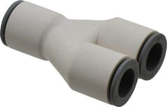 Parker - 1/2" OD, Bio-Sourced Nylon 11 Push-to-Connect Union Y - 160 Max psi, White - USA Tool & Supply