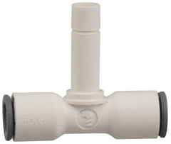 Parker - 3/8 x 3/8" OD, Bio-Sourced Nylon 11 Push-to-Connect Plug-In Tee - 190 Max psi, 3/8" Stem Diam, White - USA Tool & Supply