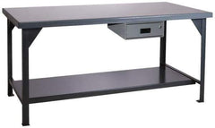 Durham - 48 Wide x 30" Deep x 34" High, Steel Workbench - Rounded Edge, Fixed Legs - USA Tool & Supply