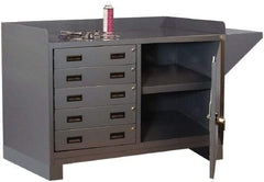 Durham - 5 Drawer, 1 Shelf Industrial Workstation - 2,000 Lb Capacity, Gray, 60" Wide x 38" High - USA Tool & Supply