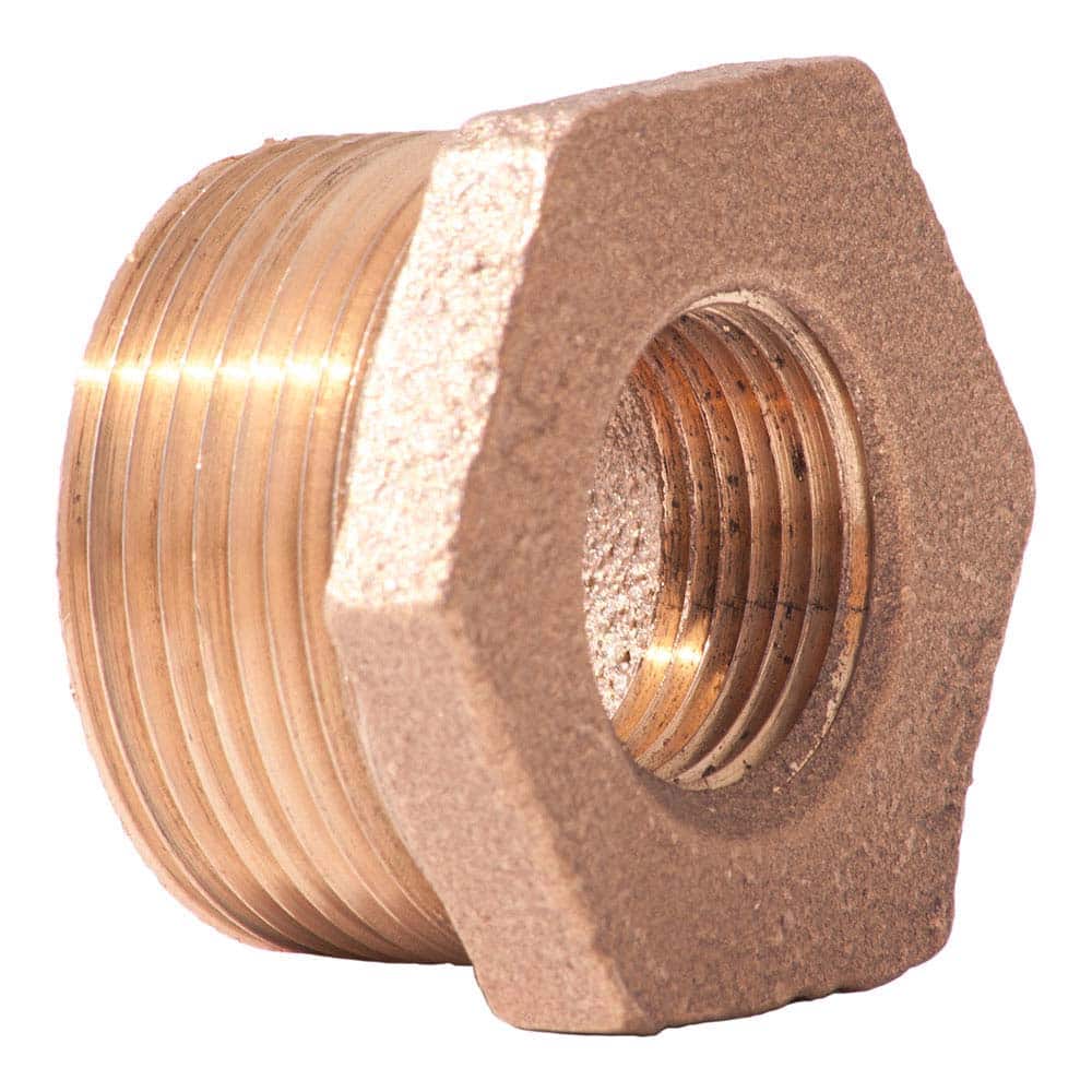 Merit Brass - Brass & Chrome Pipe Fittings Type: Hex Bushing Fitting Size: 1-1/2 x 1 - USA Tool & Supply