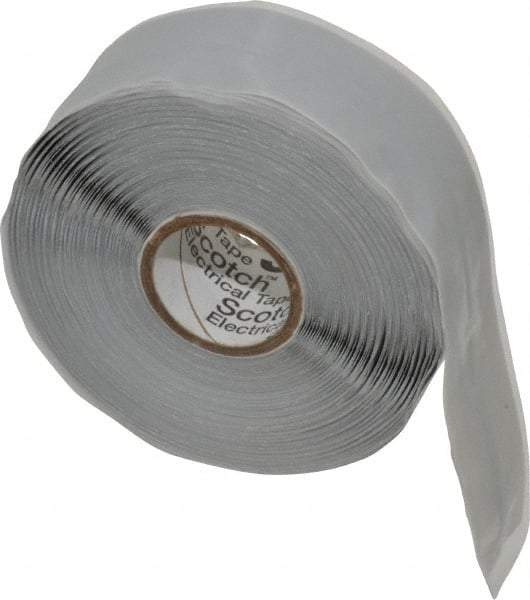 3M - 1" x 30', Gray Silicone Electrical Tape - Series 70HDT, 20 mil Thick, 600 V/mil Dielectric Strength - USA Tool & Supply