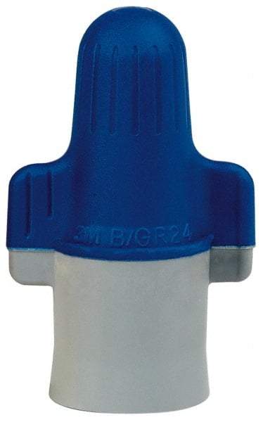 3M - 4, 14 to 2, 6 AWG, 600 Volt, Flame Retardant, Wing Twist on Wire Connector - Blue & Gray, 221°F - USA Tool & Supply