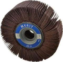 Merit Abrasives - 6" Diam, 80 Grit Aluminum Oxide Unmounted Flap Wheel - 1" Hole, 2" Wide, Coated, Medium Grade, 6,000 Max RPM , Cloth Backing - USA Tool & Supply