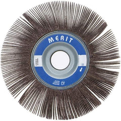 Merit Abrasives - 8" Diam, 80 Grit Ceramic Unmounted Flap Wheel - 1" Hole, 1" Wide, Coated, Medium Grade, 4,500 Max RPM , Cloth Backing - USA Tool & Supply