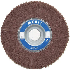 Merit Abrasives - 6" Diam, 240 Grit Ceramic Unmounted Flap Wheel - 1" Hole, 3" Wide, Coated, Very Fine Grade, 6,000 Max RPM , Cloth Backing - USA Tool & Supply