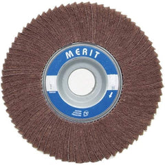Merit Abrasives - 6" Diam, 60 Grit Ceramic Unmounted Flap Wheel - 1" Hole, 3" Wide, Coated, Medium Grade, 6,000 Max RPM , Cloth Backing - USA Tool & Supply