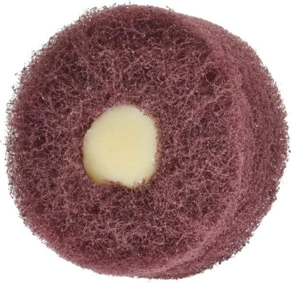 Merit Abrasives - 2" Diam, Medium Mounted Scrubber Buffing Wheel - 3 Ply, Very Fine Grade, 1/4" Shank Diam, 12,000 RPM - USA Tool & Supply