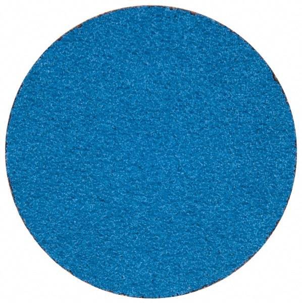 Merit Abrasives - 2" Disc Diam, 60 Grit, Zirconia Alumina Quick Change Disc - Type R Attaching System, Coated, Blue, Medium Grade, 30,000 RPM - USA Tool & Supply