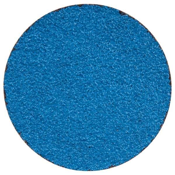 Merit Abrasives - 2" Disc Diam, 50 Grit, Zirconia Alumina Quick Change Disc - Type R Attaching System, Coated, Blue, Coarse Grade, 30,000 RPM - USA Tool & Supply
