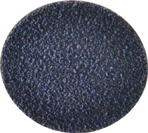 Merit Abrasives - 2" Disc Diam, 36 Grit, Zirconia Alumina Quick Change Disc - Type R Attaching System, Coated, Blue, Very Coarse Grade, 30,000 RPM - USA Tool & Supply