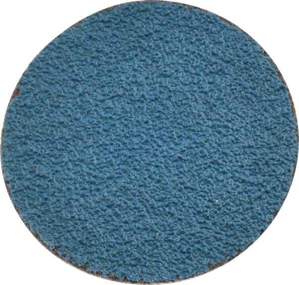 Merit Abrasives - 1-1/2" Disc Diam, 60 Grit, Zirconia Alumina Quick Change Disc - Type R Attaching System, Coated, Blue, Medium Grade, 30,000 RPM - USA Tool & Supply