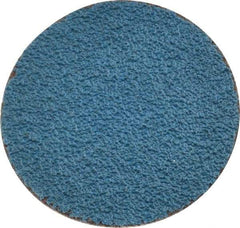 Merit Abrasives - 1-1/2" Disc Diam, 60 Grit, Zirconia Alumina Quick Change Disc - Type R Attaching System, Coated, Blue, Medium Grade, 30,000 RPM - USA Tool & Supply