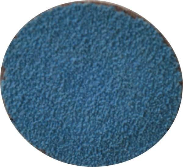 Merit Abrasives - 1-1/2" Disc Diam, 60 Grit, Zirconia Alumina Quick Change Disc - Type S Attaching System, Coated, Blue, Medium Grade, 30,000 RPM - USA Tool & Supply