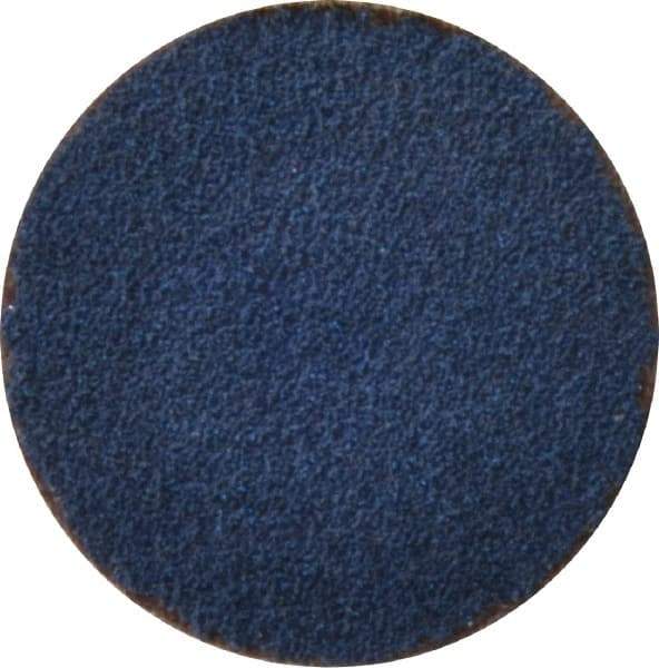 Merit Abrasives - 1-1/2" Disc Diam, 80 Grit, Zirconia Alumina Quick Change Disc - Type S Attaching System, Coated, Blue, Medium Grade, 30,000 RPM - USA Tool & Supply