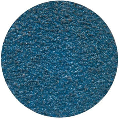 Merit Abrasives - 2" Disc Diam, 36 Grit, Zirconia Alumina Quick Change Disc - Type S Attaching System, Coated, Blue, Very Coarse Grade, 30,000 RPM - USA Tool & Supply