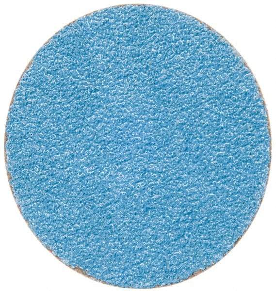 Merit Abrasives - 2" Disc Diam, 50 Grit, Zirconia Alumina Quick Change Disc - Type S Attaching System, Coated, Blue, Coarse Grade, 30,000 RPM - USA Tool & Supply