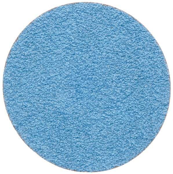 Merit Abrasives - 2" Disc Diam, 60 Grit, Zirconia Alumina Quick Change Disc - Type S Attaching System, Coated, Blue, Medium Grade, 30,000 RPM - USA Tool & Supply