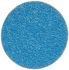 Merit Abrasives - 3" Disc Diam, 36 Grit, Zirconia Alumina Quick Change Disc - Type S Attaching System, Coated, Blue, Very Coarse Grade, 20,000 RPM - USA Tool & Supply