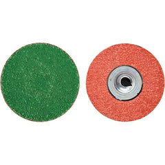 Merit Abrasives - 3" Disc Diam, 40 Grit, Zirconia Alumina Quick Change Disc - Type S Attaching System, Coated, Blue, Coarse Grade, 20,000 RPM - USA Tool & Supply