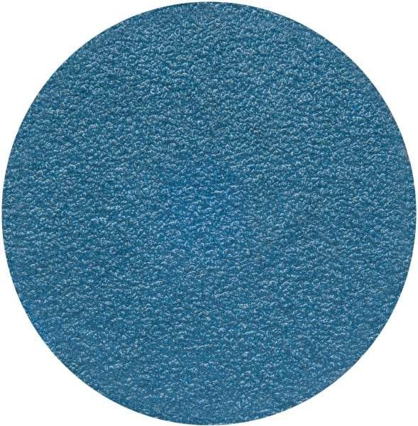 Merit Abrasives - 3" Disc Diam, 50 Grit, Zirconia Alumina Quick Change Disc - Type S Attaching System, Coated, Blue, Coarse Grade, 20,000 RPM - USA Tool & Supply